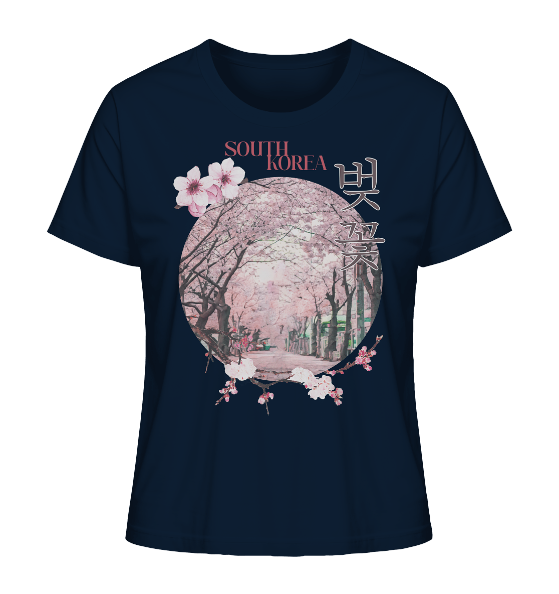 Cherry Blossom | Damen Organic Shirt - Gomawo Korea - Damen - Südkorea - Korea - Bekleidung - Clothing - K - Streetwear - K - Clothing - K - Vibes