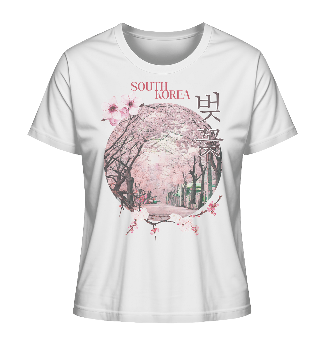 Cherry Blossom | Damen Organic Shirt - Gomawo Korea - Damen - Südkorea - Korea - Bekleidung - Clothing - K - Streetwear - K - Clothing - K - Vibes