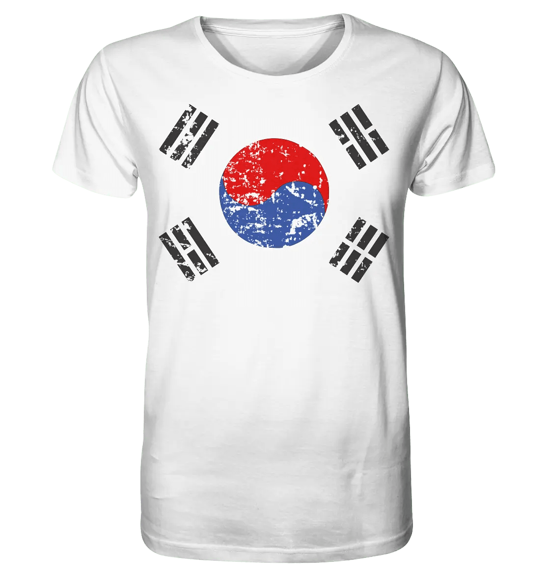 Flagge Washed | Herren Organic T-Shirt - Gomawo Korea - Herren - Südkorea - Korea - Bekleidung - Clothing - K-Streetwear - K-Clothing - K-Vibes